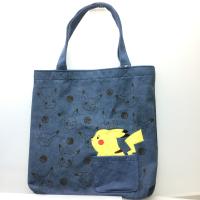 【B.横向き】ポケットモンスター サン&ムーン プレミアムアップリケデニムトートバッグ