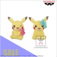 【B.ブルー】Girlish PIKACHU でっかいぬいぐるみ～ふわふわオシャレ～