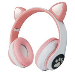【ピンク】猫耳ワイヤレスヘッドフォン